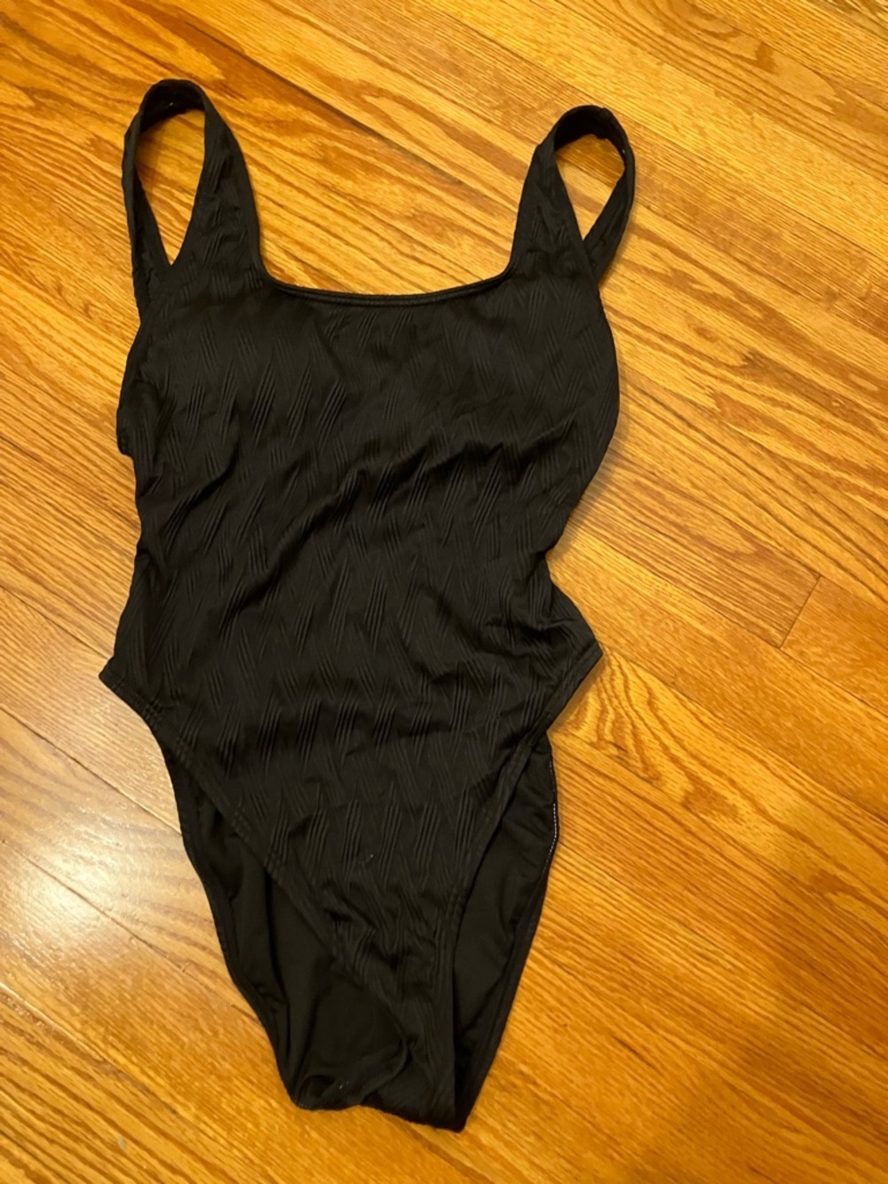 Vince Camuto Black Textured Kids One-Piece Swimsuit